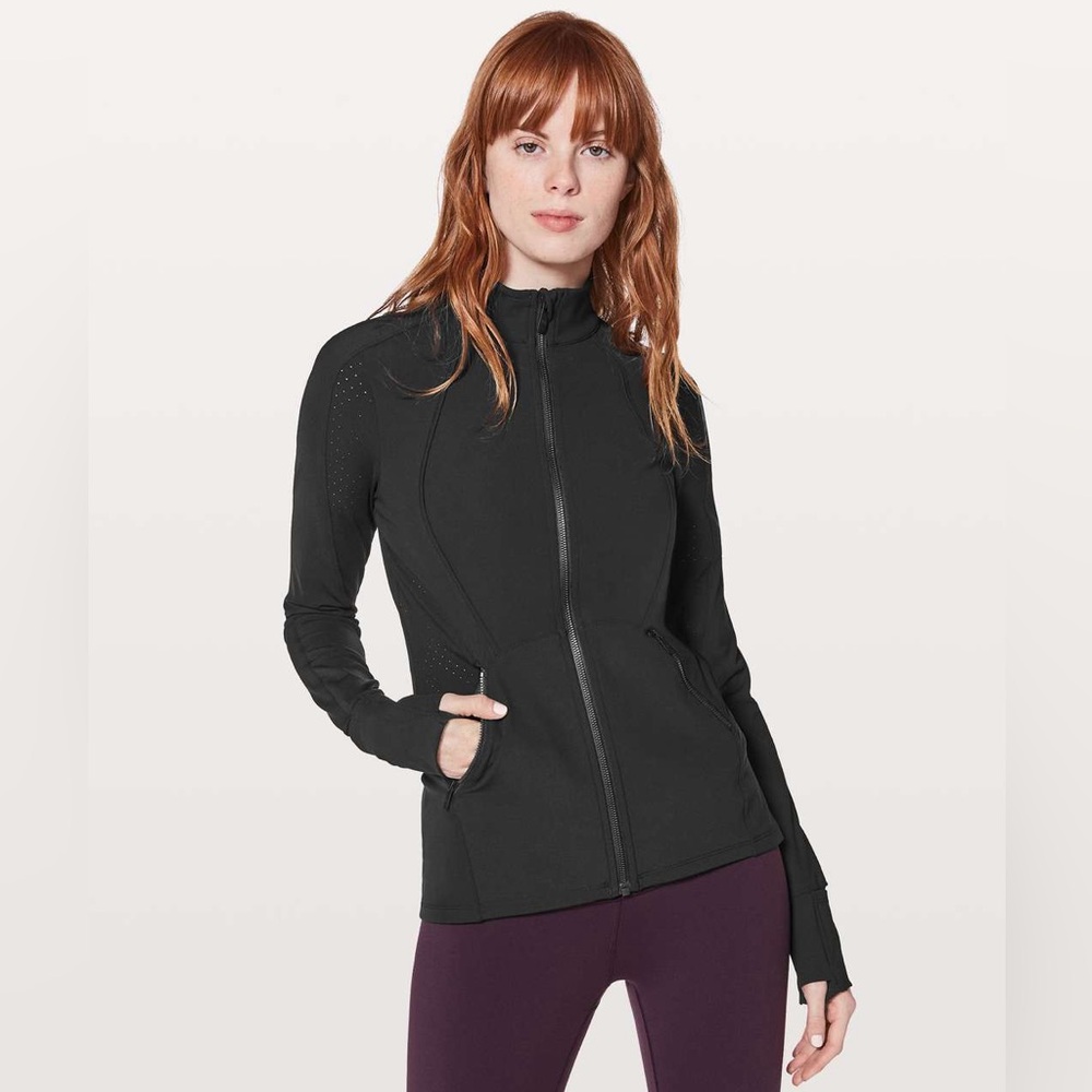 Lululemon Black Sleek Essentials Zip Up Athleisure & Activewear Fitted Jacket